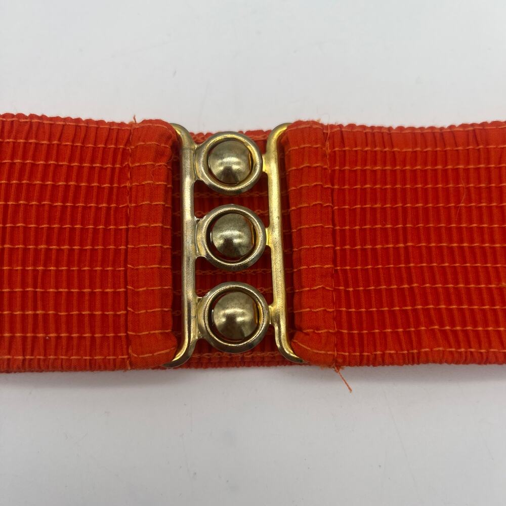 Vintage Elastic Waist Belt Orange and Gold Malco Modes Large
